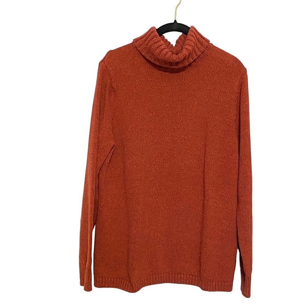 L.L. Bean Pull‎ On Turtleneck Sweater Long Sleeves Rust Color Women's Size Large